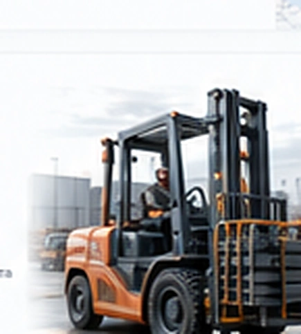 Погрузчик выдаёт заказ со склада